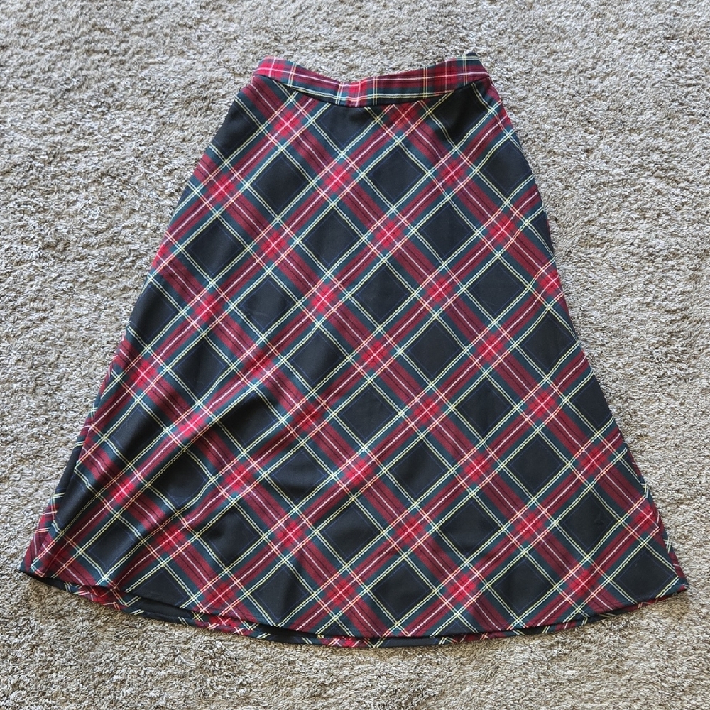 Express Asymmetrical A-line Midi Skirt Blue Red